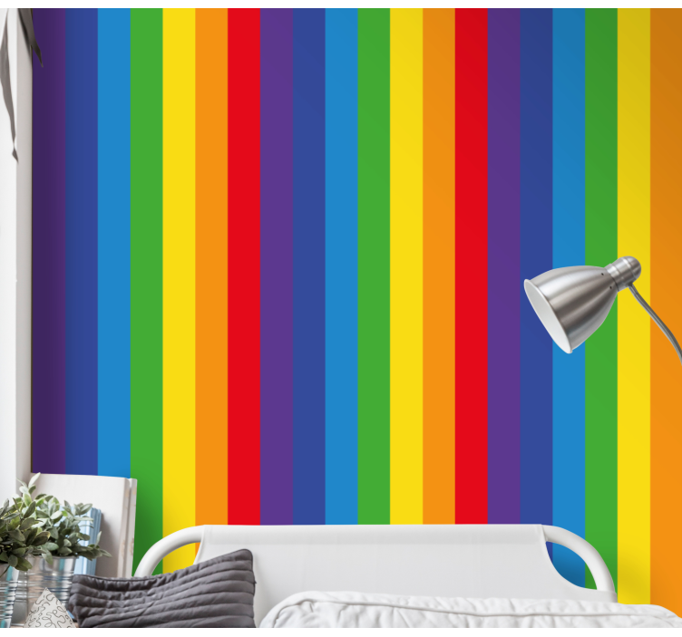Carta da parati verticale arcobaleno di colori - TenStickers