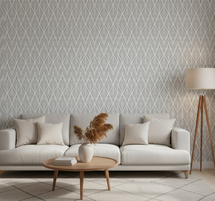 Carta da parati vintage motivo floreale etnico grigio - TenStickers