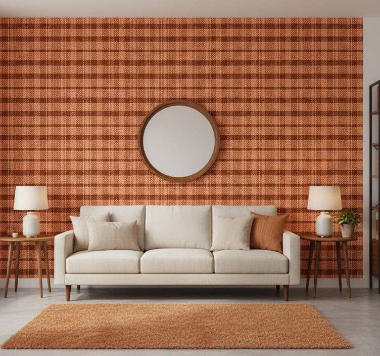 Carta da parati vintage motivo quadrato anni 70 - TenStickers