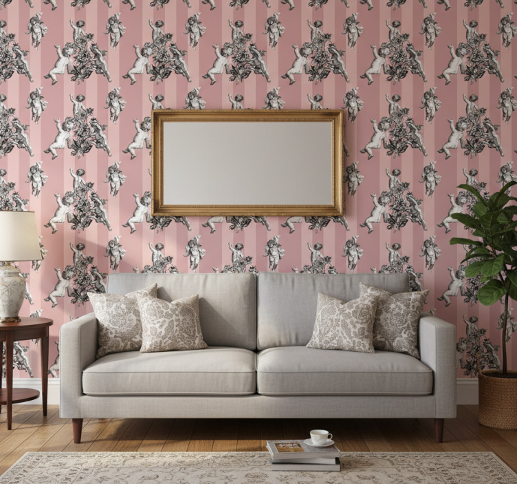 Carta da parati vintage motivo righe francese - TenStickers