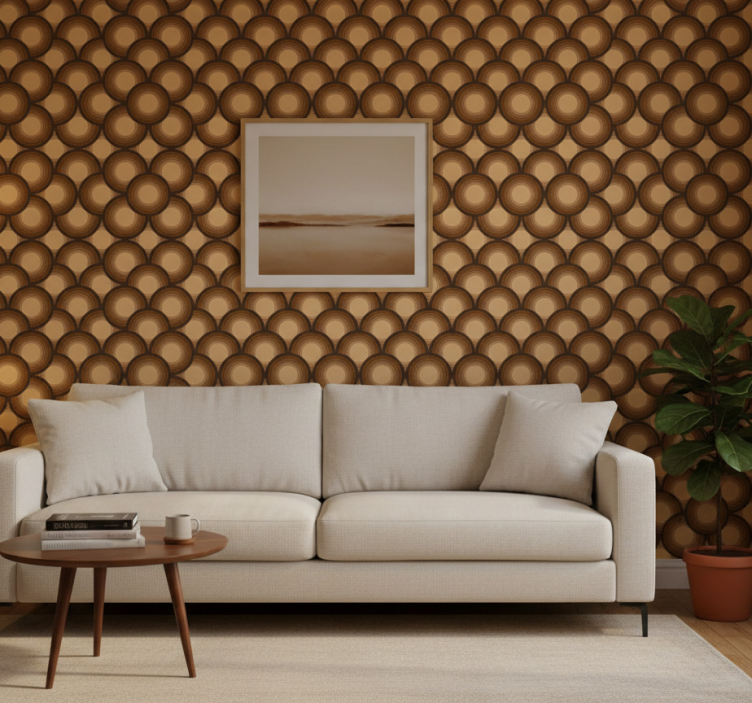 Carta da parati vintage soli marroni - TenStickers