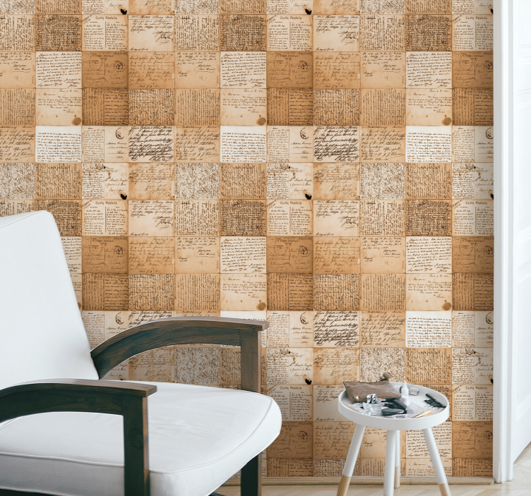 Carta da parati vintage texture modelli manoscritti - TenStickers