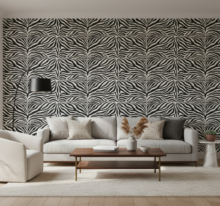 Carta da parati zebrata motivo zebra realistico - TenStickers