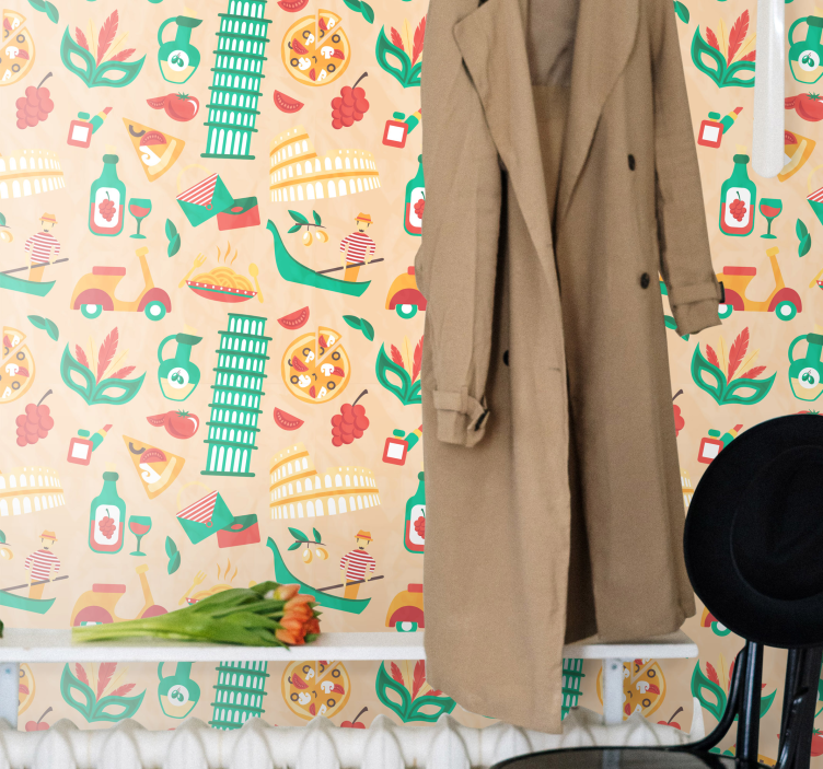 Carta da parati artistica motivi della cucina culturale - TenStickers