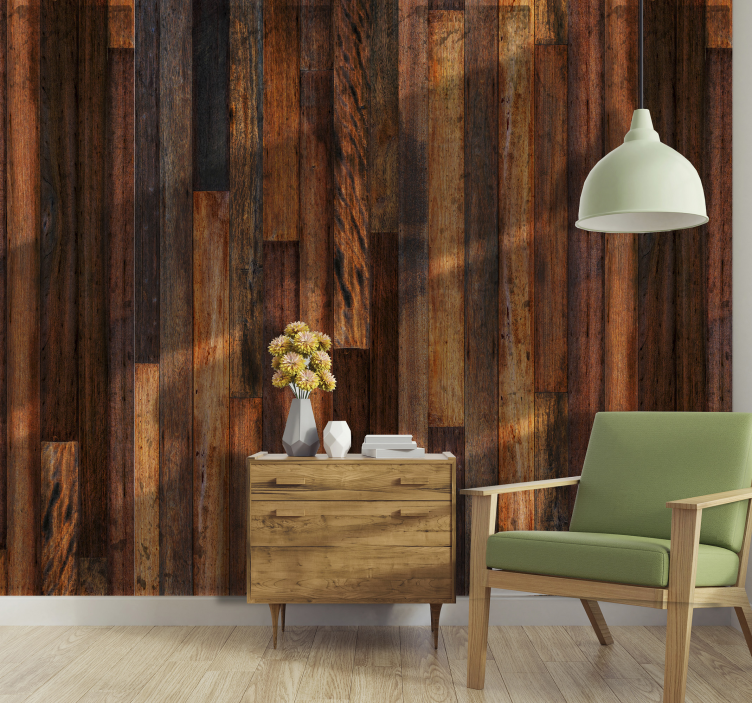 Carta da parati effetto legno assi di legno rustiche - TenStickers