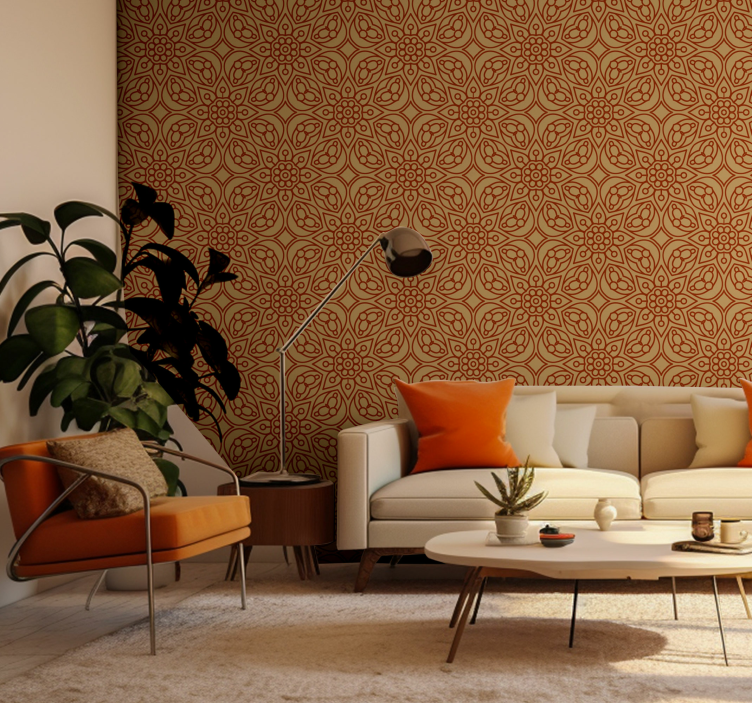 Carta da parati floreale stile mandala - TenStickers