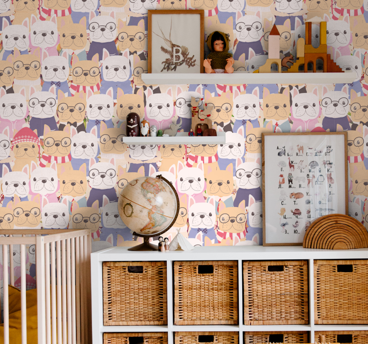 carta da parati cani bulldog dei cartoni animati - TenStickers