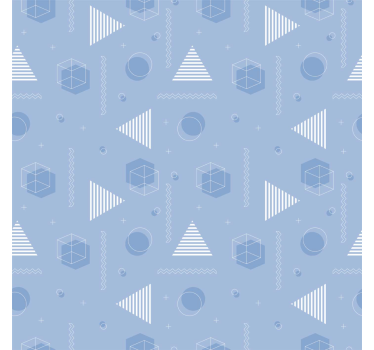 Carta da parati camera ragazzi blu geometrico - TenStickers
