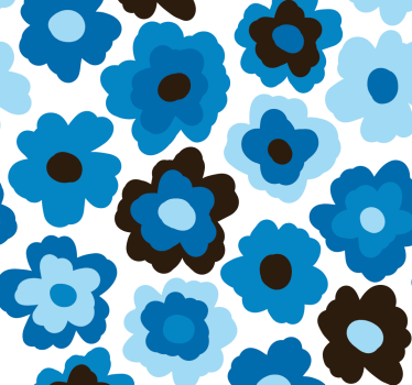 Carta da parati floreale papavero blu - TenStickers