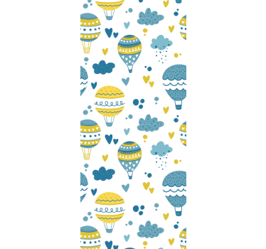 Carta da parati cameretta palloncini blu e gialli - TenStickers