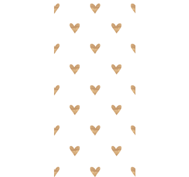 Carta da parati cameretta cuore dorato con sfondo bianco - TenStickers