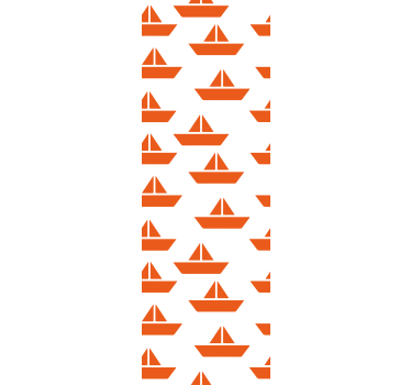 Carta da parati cameretta motivo barca a vela arancione - TenStickers