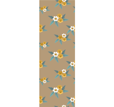 Carta da parati floreale motivo floreale marrone - TenStickers