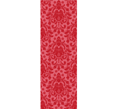 Carta da parati classica damasco floreale rosso - TenStickers