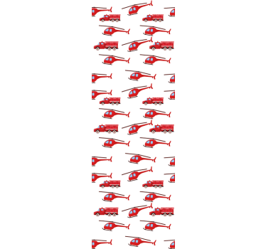 Carta da parati cameretta divertimento elicottero rosso - TenStickers