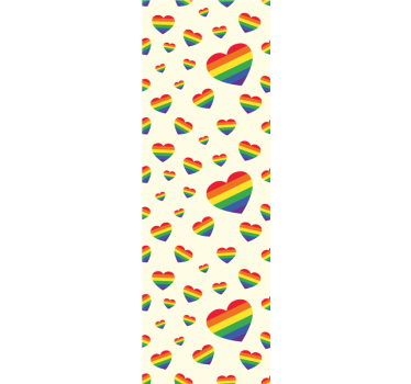 Carta da parati camera ragazzi cuori arcobaleno - TenStickers
