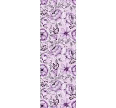 Carta da parati floreale con farfalle decorative - TenStickers
