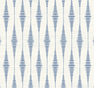 Carta da parati geometrica rabaul ikat blu e beige - TenStickers
