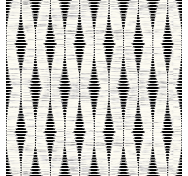 Carta da parati geometrica ikat nero rabaul - TenStickers
