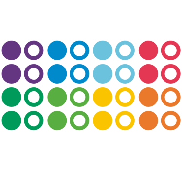 Carta da parati geometrica cerchi dai colori arcobaleno - TenStickers