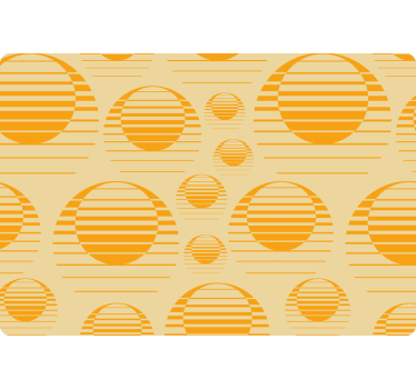 Carta da parati geometrica soli arancioni retro - TenStickers