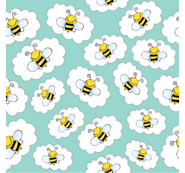 Carta da parati cameretta nuvole e api - TenStickers