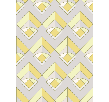 Carta da parati geometrica gialla e grigia - TenStickers