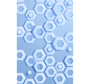 Carta da parati geometrica motivo esagonale blu - TenStickers