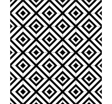 Carta da parati geometrica diamanti bianchi e neri - TenStickers