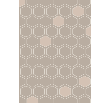 Carta da parati geometrica motivo esagonale beige - TenStickers