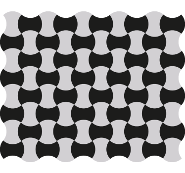 Carta da parati geometrica curve bianche e nere - TenStickers