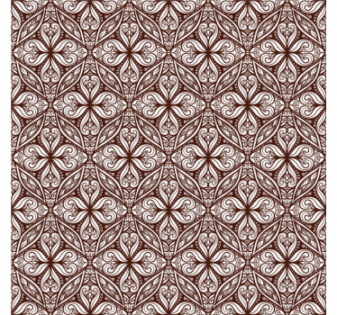 Carta da parati vintage motivo floreale marrone - TenStickers