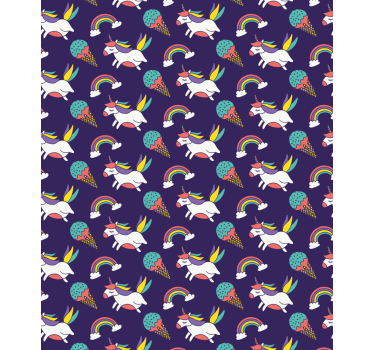 Carta da parati cameretta motivo unicorno - TenStickers