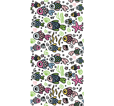 Carta da parati cameretta motivo pesci multicolori - TenStickers