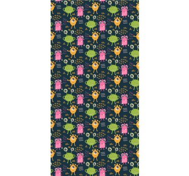 Carta da parati cameretta illustrazione alieni colorati - TenStickers