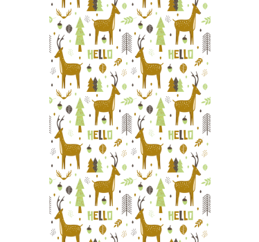 Carta da parati cameretta foresta nordica saluto - TenStickers