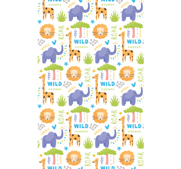 Carta da parati cameretta motivi animali safari - TenStickers