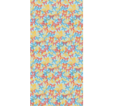Carta da parati cameretta arancione giallo e blu - TenStickers