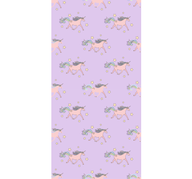 Carta da parati cameretta pattern unicorni danzerini - TenStickers