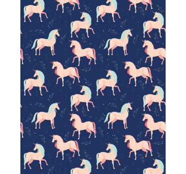 Carta da parati cameretta motivo unicorni incantati - TenStickers