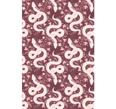 Carta da parati cameretta serpenti fioriti - TenStickers