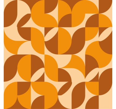 Carta da parati moderna figure arancioni retrò - TenStickers