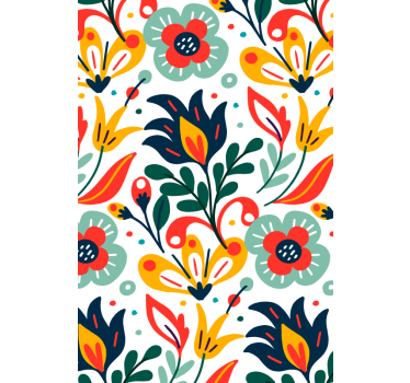 Carta da parati moderna fiori multicolore - TenStickers