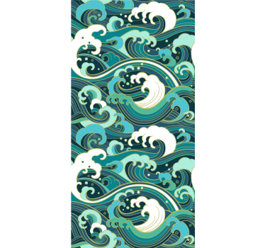 Carta da parati moderna grande onda stile giapponese - TenStickers