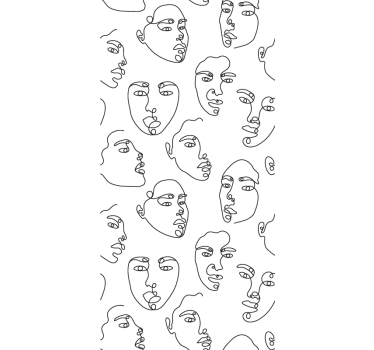 Carta da parati moderna motivo volti line art - TenStickers