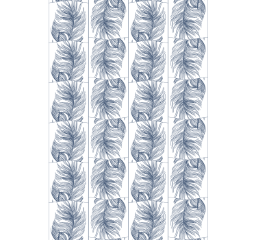 Carta da parati moderna piume blu stile hampton - TenStickers