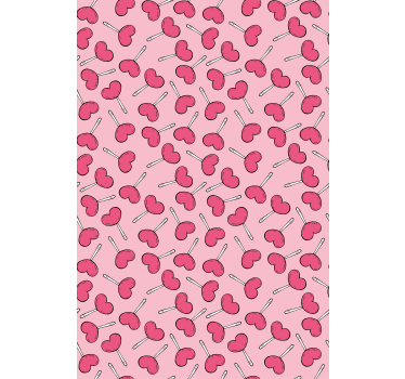 Carta da parati moderna lecca lecca a forma di cuore - TenStickers