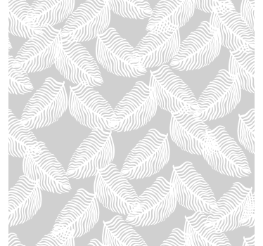 Carta da parati moderna floreale minimalista grigia - TenStickers