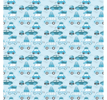 Carta da parati cameretta motivo auto blu - TenStickers