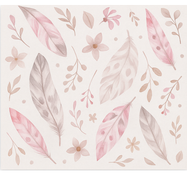 Carta da parati camera ragazzi piume rosa - TenStickers